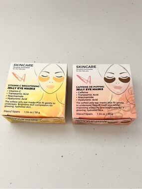 Skin care jelly eye masks:15 pair Brightening & 15 pair de-puffying